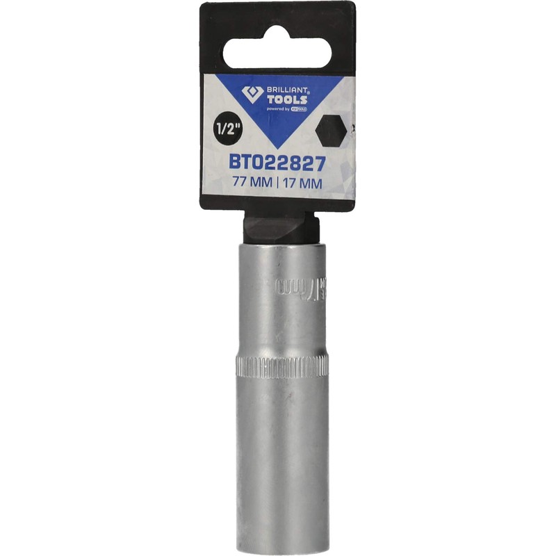 BRILLIANT TOOLS BT022827 1/2 Inch Hexagonal Socket, Long Design, 17