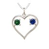 Sterling Silver Pendant Couple's Heart May & September