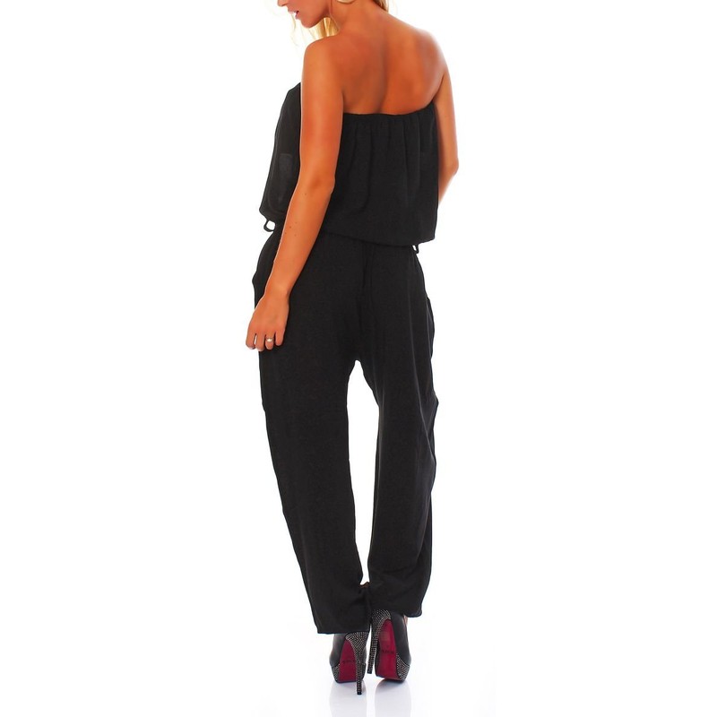 Malito Women's Onesie in Plain Colours, Jumpsuit with Fabric Belt,