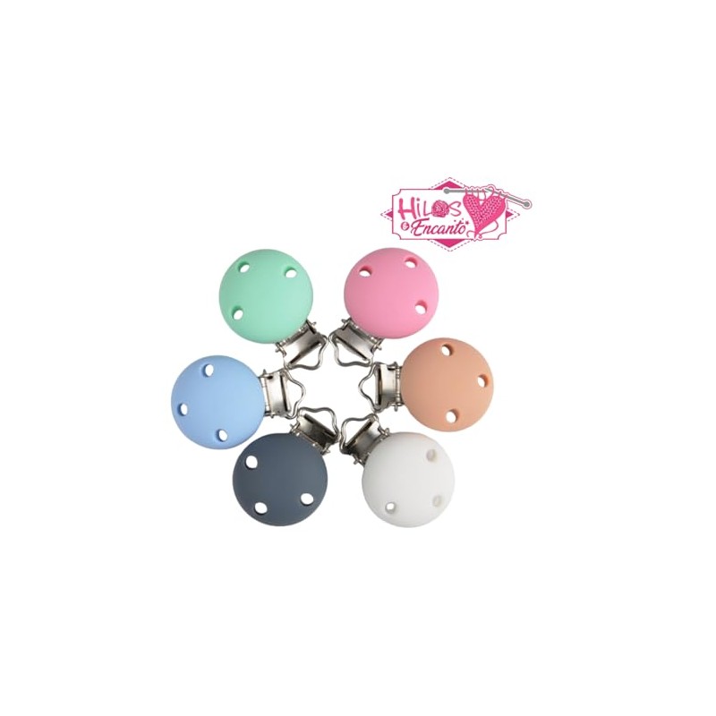 Clips para Chupón de Silicona, 6 Piezas, Multicolor, Accesorios DIY