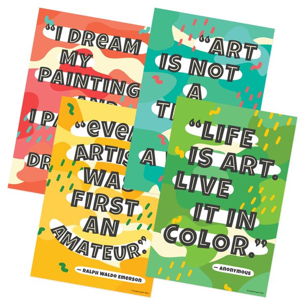 Quarterhouse Art Motivation Poster Set, Art Classroom Learning Materials for