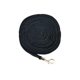 Cushion Horse Lunge Line for horse and Large Dog Training Lead golden clip length 8 metrs (Black)