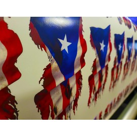 Puerto Rican American USA Decal Sticker America Puerto Rico Country Pride Bumper Window Car Truck Vehicle Reverse Mirrored