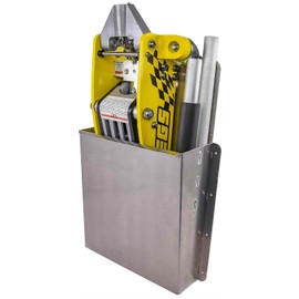 JEGS Floor Jack Holder | 24” High x 15” Wide x 5-1/4” Deep | Wall Mount | Keeps 1-1/2 or 2-Ton Floor Jack Secure While In Transport | Silver Alodine Aluminum