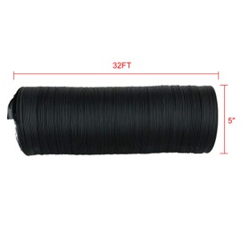 Homend Air Duct, Black Flexible Ducting HVAC Ventilation Air Hose for Grow Tents, Dryer Vent Hose,Dryer Rooms,Kitchen (5" X 32 FT, Black)