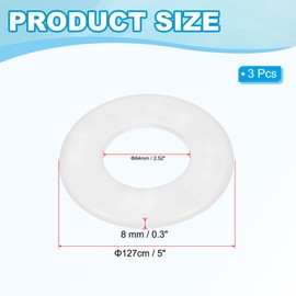 PATIKIL Wall Split Flange 2.52"/64mm, 3Pcs ABS Round Self-Adhesive Escutcheon Plate Cover Buckle for Water Pipe Faucet Decoration, White