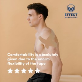 Kinesiological Tape Latex-free Medical Physio Tape with Instructions for Sports, Elastic Strong Knees Football Beige (Skin-coloured)