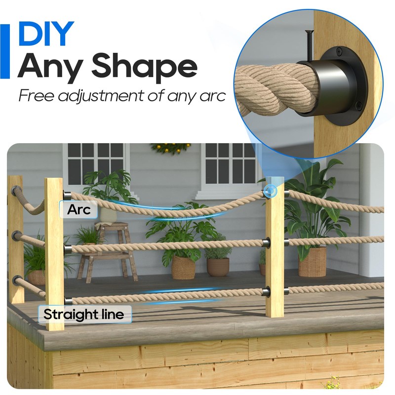 4 Packs 2inch Black Rope End Snap with Cross Screw