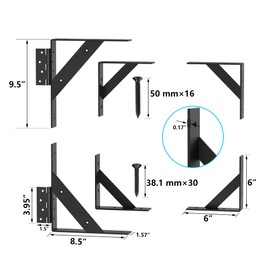 JUGREAT Fence Gate Kit Gate Hardware, Anti Sag Gate Kit Heavy Duty No Sag, Gate Corner Brace Bracket for Wooden Fence Gate-1Pack