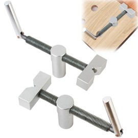 QXLXS 2 x Woodworking Bench Hooks, 20 mm Table Workbench Clamp, Stainless Steel Table Planer Stop Bench Dog Clamp for Planer Bench, Quick Fixed Clamp Brass Attachment Vice, Desk Clip