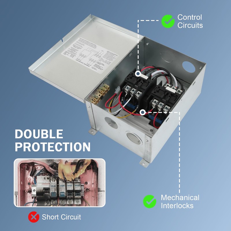 Nirakoka RV Automatic Transfer Switch, Rated 240VAC 50A 70A Neutral