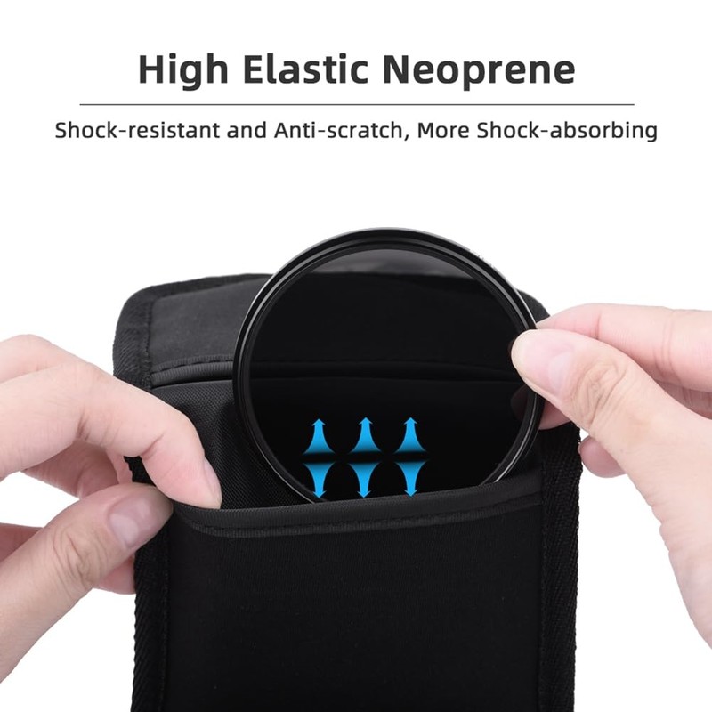 Daiilg 3 Pockets Lens Filter Bag Camera Lens Filter Pouch