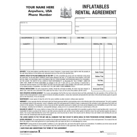 Unbranded/Generic 100 Inflatables Bounce House Party Rental Agreement 2-part Forms