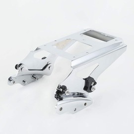 TCT-MOTORPARTS Detachable 2-Up Mounting Rack & 4 Point Docking Kits Fit for Harley Road King Street Glide 2009-2013 FLHR FLHRC FLHT FLHX FLTR FLTRX FLHRSE5 Chrome