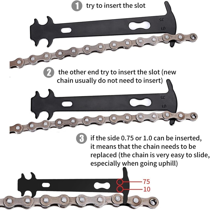 Vookkp 7pcs Bicycle Tool Chain Riveter Bicycle Chain Tester 4