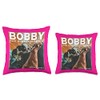 Curious Bobby Throw Pillow