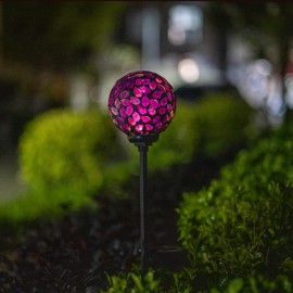 VCUTEKA Solar Lights Outdoor Decorative - Mosaic Solar Garden Light Waterproof LED Pathway Stake Light for Landscape Lawn Patio Yard Decoration, 1 Pack