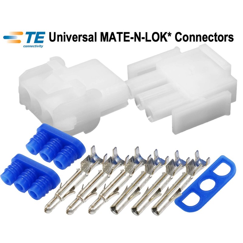 TE/AMP 3-Pin 20A Sealed Mate N Lok Wiring Connector 2.13mm