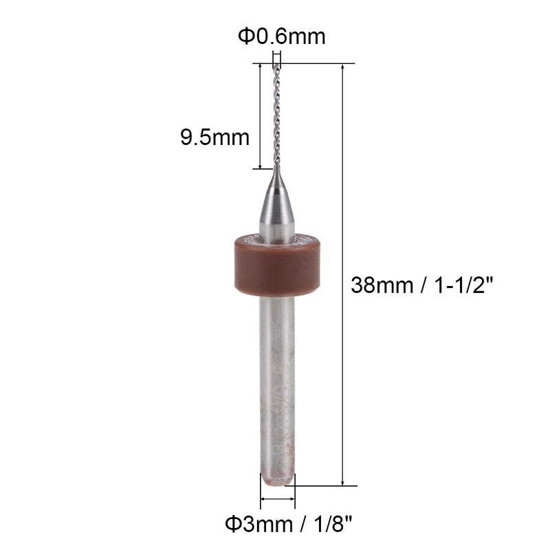 sourcing map PCB Drill Bits 0.6mm Tungsten Carbide Rotary Tool