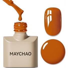 MAYCHAO- Esmalte de uñas en gel de 15 ml, 1 pieza, esmalte de uñas en gel con diseño de calabaza otoñal, esmalte de uñas con protección UV LED,