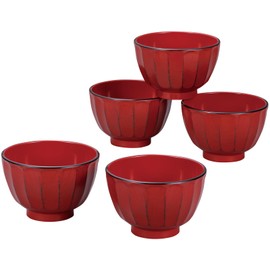 Canoe 17001 Antibacterial Chrysanthemum Carving Soup Bowl, 11.2 fl oz (330 ml), Set of 5 Guests, Negoro