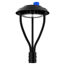 KINSNG Led Post Top Light with Dusk to Dawn Photocell, LED Circular Area Light 100W 14,000Lm 5000K Daylight[Equivalant to 400W] Outdoor Post Pole Light IP65 for School Yard Garden ETL DLC Listed