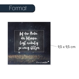 10 Fridge Magnets | 95 x 95 mm | Beautiful & Funny Sayings (in German) | Decorative Square Magnets for the Kitchen | Gift Idea for Young People | dv_185