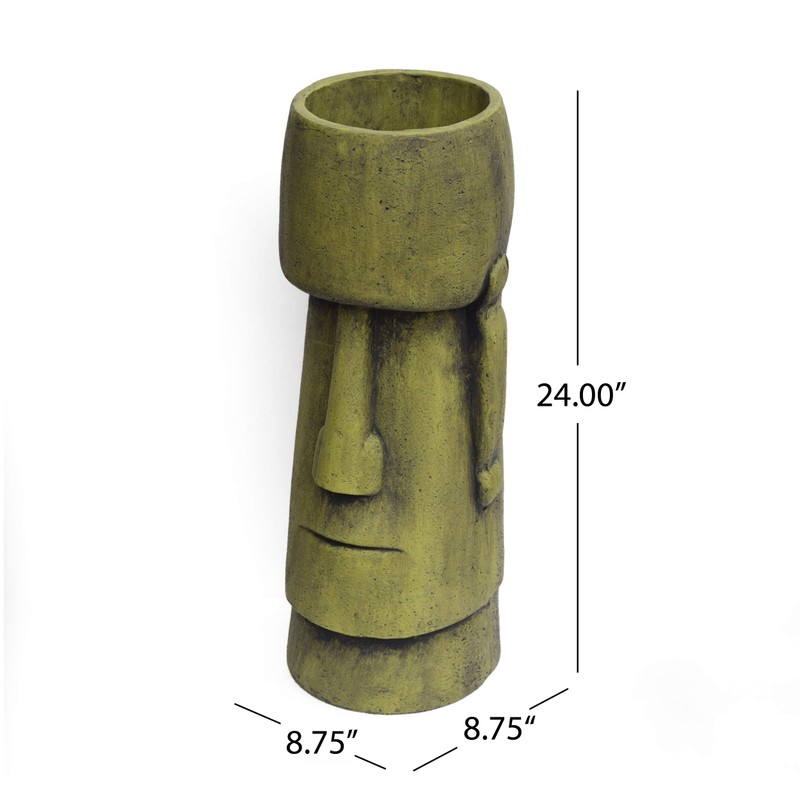 Christopher Knight Home Major Outdoor Easter Island Tiki Urn, Antique