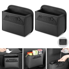 RAKSONIC Multi-functional Car Trash Can, Car Trash Can, Car Storage Box, Car Trash Can, Small Trash Can, Car Storage Case, Space Saving, Seat Back Pocket, Storage Accessories (2 Black Pieces)