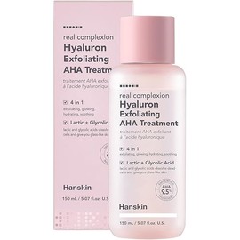 Hanskin Real Complexion Hyaluron Exfoliating AHA Treatment, Exfoliating Toner, Hydrating Skin Booster [5.07 fl. oz. (150ml)]