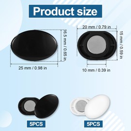 Tinoaly 10 Pairs Magnetic Race Bib Holders, Oval Style & Rounded Corners Running Bib Pins Magnet Clips Marathon Race Number Snap Holder Board for Triathlon Cycling Runners Field Supplies