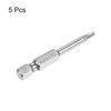 sourcing map 5pcs H3 Hex Screwdriver Bit 1/4" Hex Shank