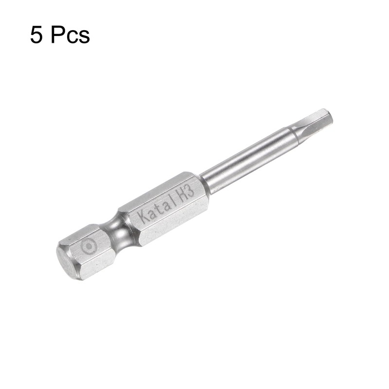 sourcing map 5pcs H3 Hex Screwdriver Bit 1/4" Hex Shank