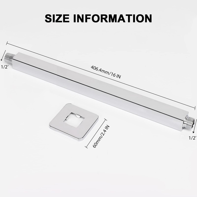 NearMoon Ceiling Mounted Shower Arm with Flange, Universal Connection 1/2