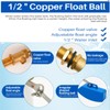 MUYIRTED Float Valve 3/4 Inch Brass Blue Plastic Float, Cistern