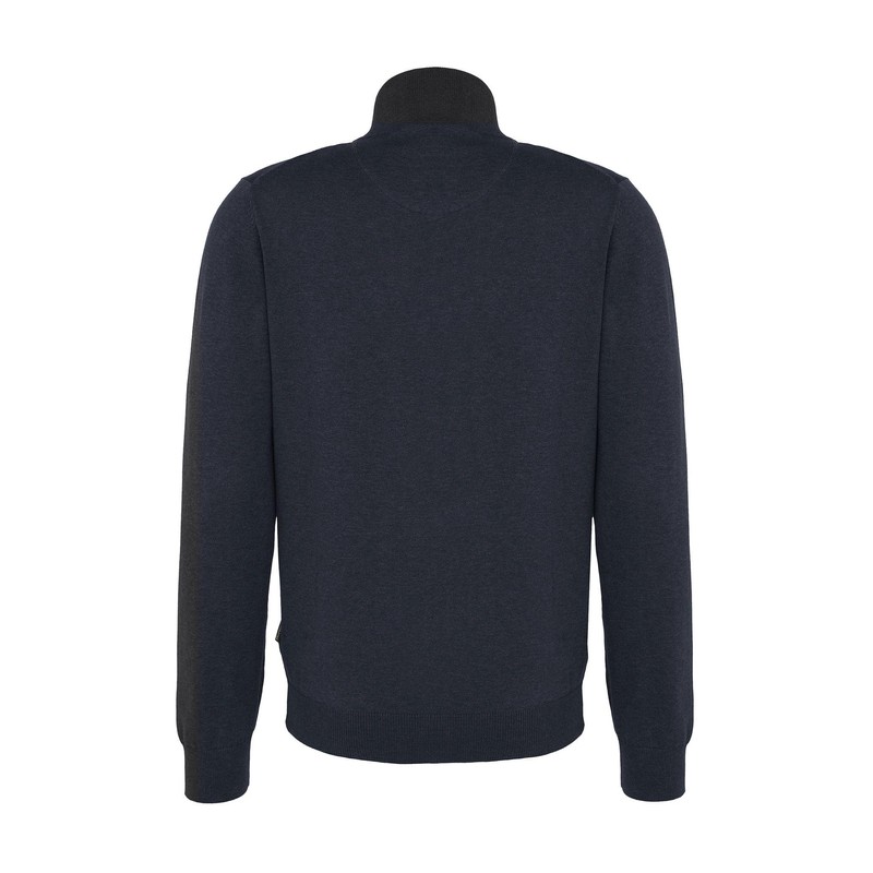 FYNCH-HATTON Men's Cardigan-Zip Cardigan, Night, XL EU, Night, XL