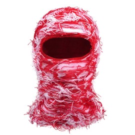 CLAPE Distressed Balaclava Fuzzy Yeat Ski Mask Beanie Camo Sheisty Mask Warm Winter Knitted Full Face Mask