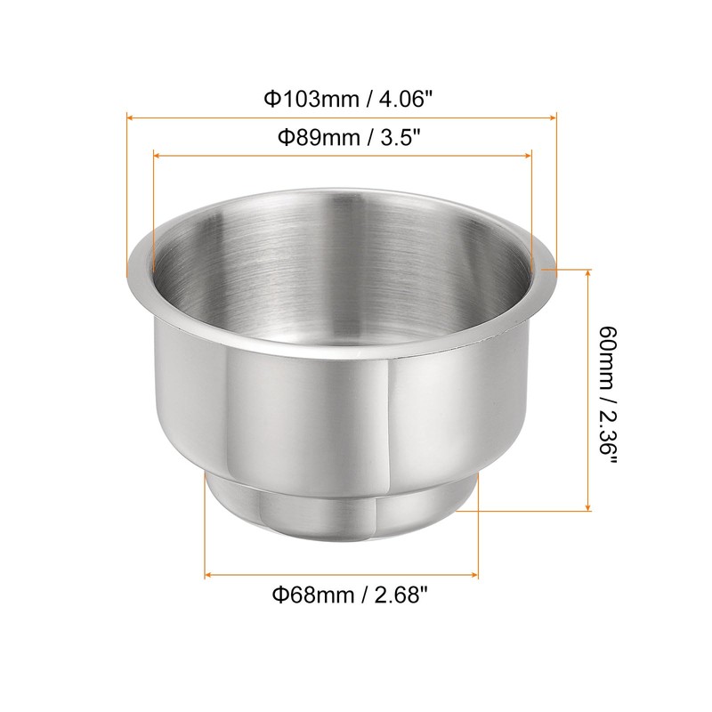 uxcell 201 Stainless Steel Drop-in Cup, 2.36" x 4.06" Drink