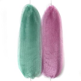 Esponja exfoliante africana de malla (2 unidades): auténtica malla de doble nudo, de secado rápido para una limpieza profunda, 114 cm de grosor, elást