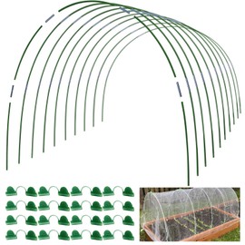 MAXPACE Greenhouse Hoops for DIY 2.8ft or Wider Grow Tunnel, Rust-Free Fiberglass Support Hoops Frame for Garden Fabric, DIY Plant Support Garden Stakes, Gardening Supplies, 50pcs