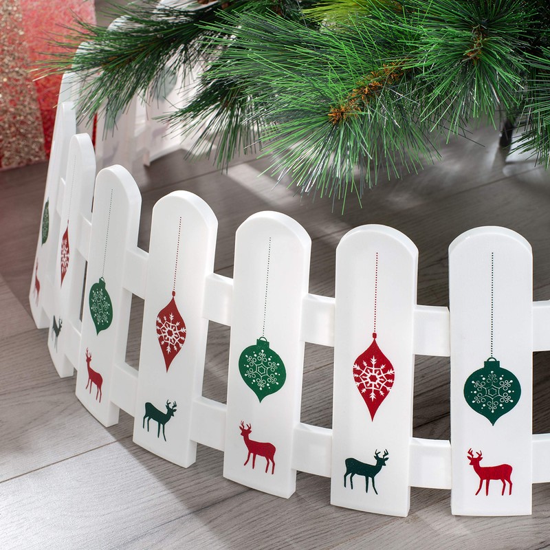 WeRChristmas Picket Fence Tree Skirt, Multi-Colour, 68cm