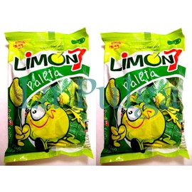 2 - Limon 7 Paleta Lollipop Covered with Lemon & Salt Powder Candy - 30 pcs Each