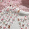 Pink Christmas Nail Art Stickers 5D Embossed Xmas Tree Snowflake
