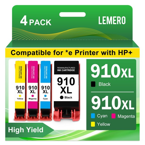 910 XL 910XL Ink Cartridges Combo Pack High Yield Replacement