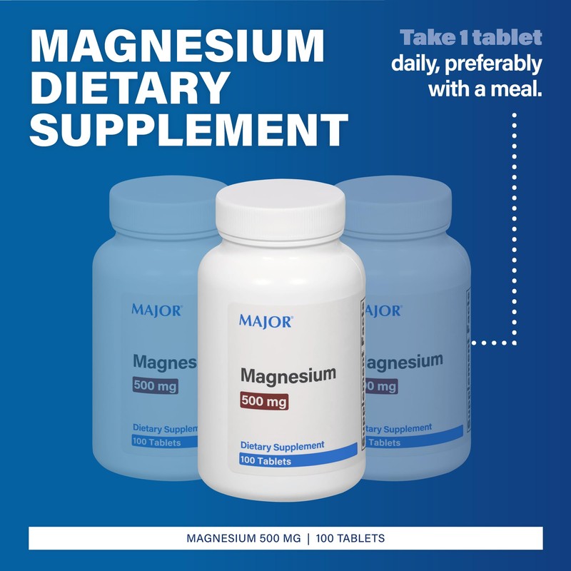 Major Magnesium 500mg - Magnesium Oxide Tablets - Dietary Supplement