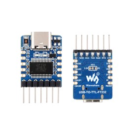 Waveshare USB to UART (TTL) Stable Communication Module with Pinheader (2PCS), Mini Size, Over Current/Voltage Protection, TTL Serial Converter, USB to TTL Converter for