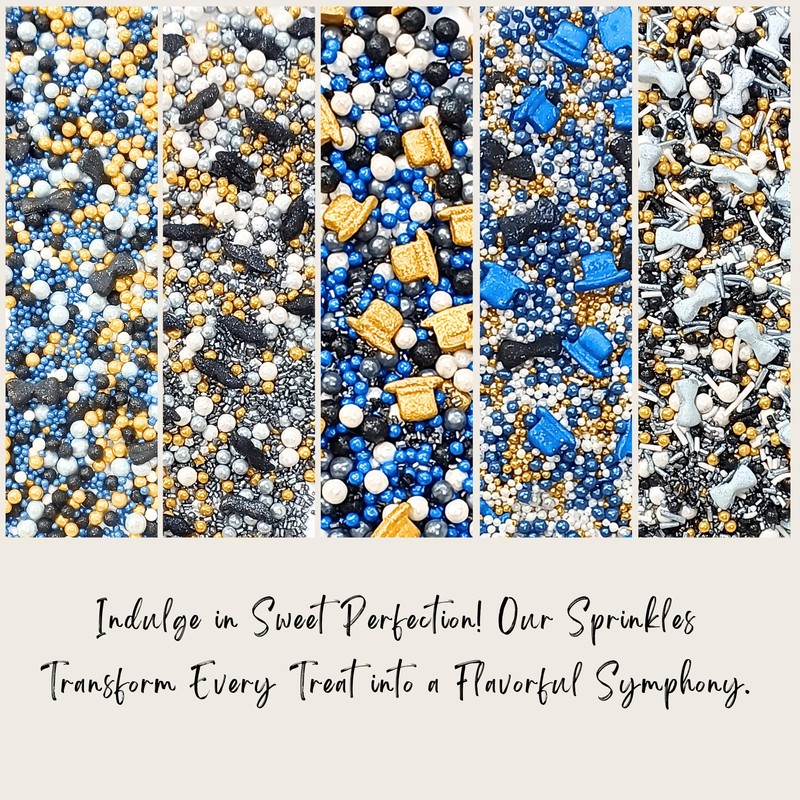 Confect Fathers Day Sprinkles | Black, Blue & White Sprinkles