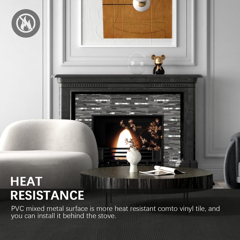 Midcard 10 Sheets Peel and Stick Backsplash PVC Wall Tile,for