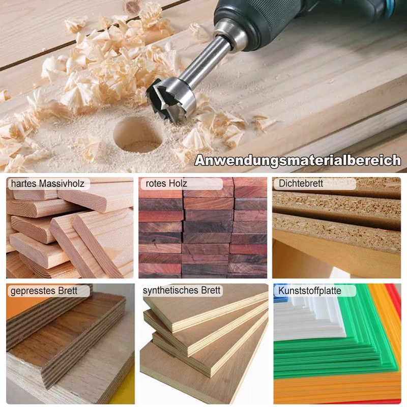 SUQIN 35mm Professional Forstner Drill Bit,Round Handle Forstner Wood Drill