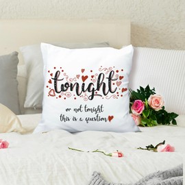 MNASAIOO Tonight Or Not Tonight Throw Pillow Covers, Funny Couples Reversible Decorative Decor Pillows Covers for Bed Couch Wedding Room, Bridal Shower 18x18 Pillow Cover Cases Gifts for Bridal